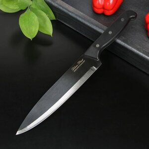 Нож кухонный "Классик", шеф, лезвие 19 см, черная пластиковая ручка