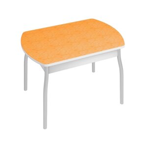 Обеденный стол "Орфей 6", 996 666 755 мм, пластик, металл, оранжевые цветы