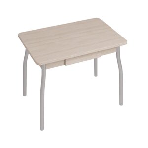 Обеденный стол "Орфей 7", 902602751 мм, c ящиком, ЛДСП / металл, цвет ясень шимо светлый