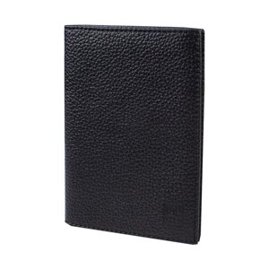 Обложка для паспорта н/к, 4 кармана, цвет черный "КАТАР"