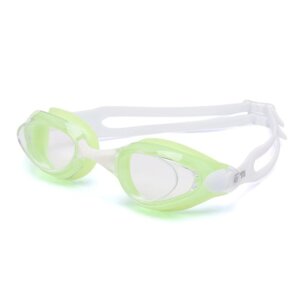 Очки для плавания Atemi B404, силикон, цвет зелёный, белый