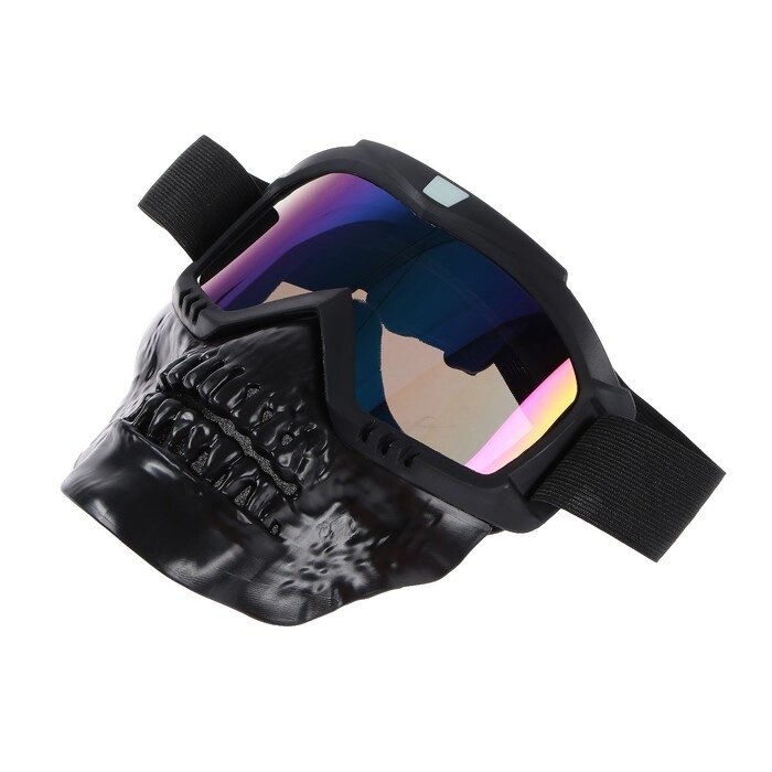Очки-маска для езды на мототехнике, разборные, визор хамелеон, цвет черный от компании Интернет-гипермаркет «MALL24» - фото 1