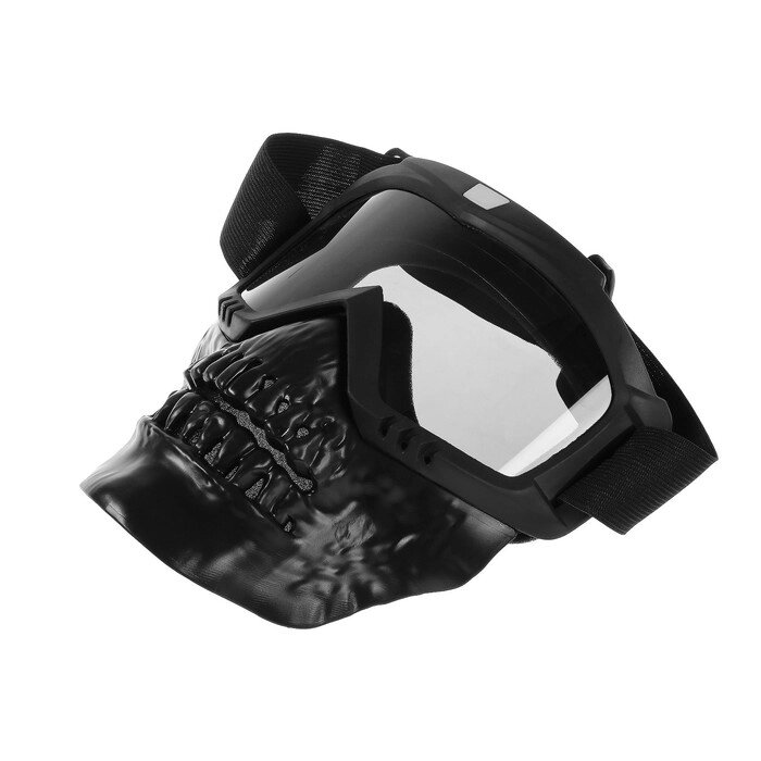 Очки-маска для езды на мототехнике, разборные, визор затемненный, цвет черный от компании Интернет-гипермаркет «MALL24» - фото 1