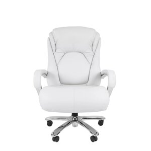 Офисное кресло Chairman 402, кожа, белое