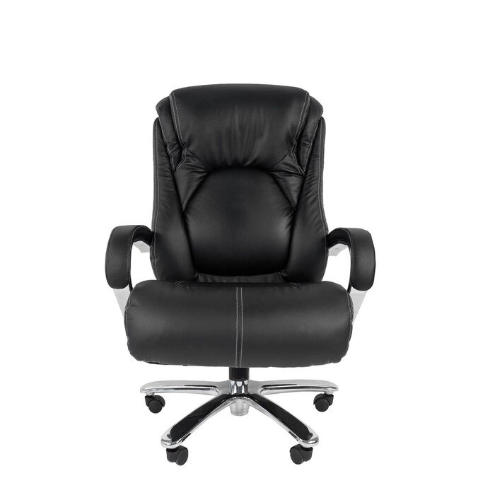 Офисное кресло Chairman 402, кожа, чёрное от компании Интернет-гипермаркет «MALL24» - фото 1