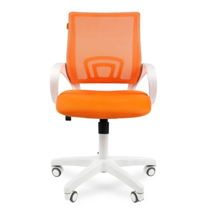 Офисное кресло Chairman 696, белый пластик, оранжевый от компании Интернет-гипермаркет «MALL24» - фото 1