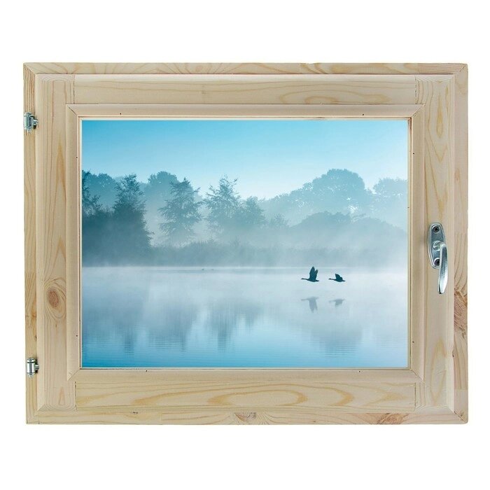 Окно 40х60 см, "Туман над рекой", однокамерный стеклопакет, уплотнитель, хвоя от компании Интернет-гипермаркет «MALL24» - фото 1