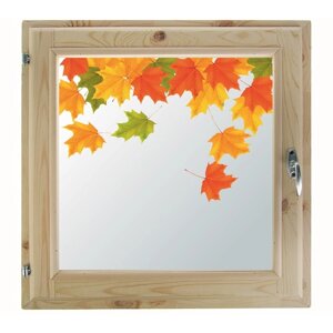 Окно 50х50 см, "Осенние краски", однокамерный стеклопакет, хвоя