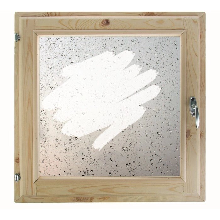Окно 60х60 см, "Капли на стекле", однокамерный стеклопакет, хвоя от компании Интернет-гипермаркет «MALL24» - фото 1