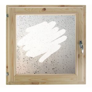 Окно 60х60 см, "Капли на стекле", однокамерный стеклопакет, уплотнитель, хвоя