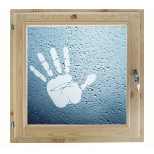 Окно 60х70 см, "Рука", однокамерный стеклопакет, хвоя