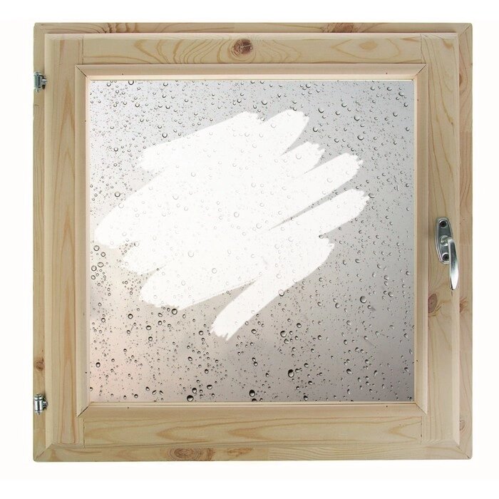 Окно 70х70 см, "Капли на стекле", однокамерный стеклопакет, хвоя от компании Интернет-гипермаркет «MALL24» - фото 1