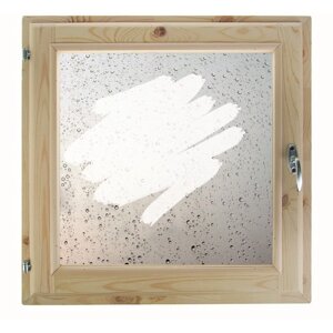 Окно 80х80 см, "Капли на стекле", однокамерный стеклопакет, хвоя