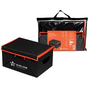 Органайзер с крышкой в багажник, складной, 46х19х32 см, 28 л, черный/оранжевый