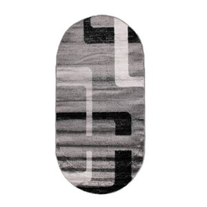 Овальный ковёр Omega Hitset F579, 300 х 400 cм, цвет bone-d. grey