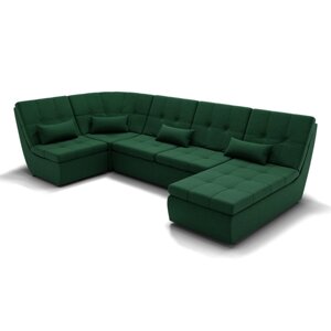 П-образный диван "Калифорния 4", механизм пума, угол левый, велюр, цвет гелекси лайт 010