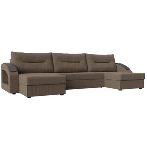 П-образный диван "Канзас", механизм еврокнижка, корфу, цвет коричневый