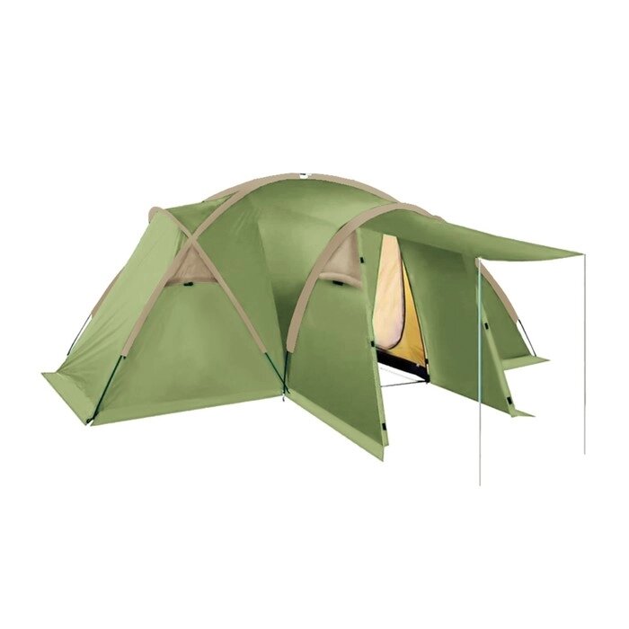 Палатка BTrace Prime 4, двухслойная, четырехместная, цвет зеленый, бежевый от компании Интернет-гипермаркет «MALL24» - фото 1