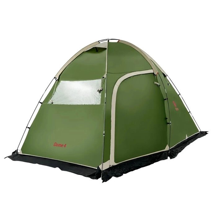 Палатка, серия Casmping Dome 4, зелёная, 4-местная от компании Интернет-гипермаркет «MALL24» - фото 1