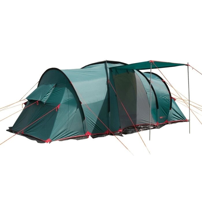 Палатка, серия Casmping Ruswell 4, зелёная, 4-местная от компании Интернет-гипермаркет «MALL24» - фото 1