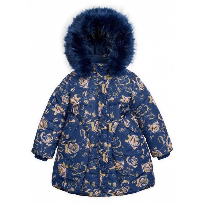 Пальто для девочек, рост 104 см, цвет тёмно-синий от компании Интернет-гипермаркет «MALL24» - фото 1