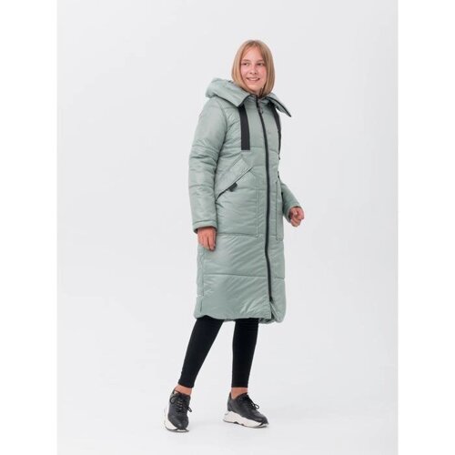 Пальто для девочки, рост 158 см, цвет светло-зелёный