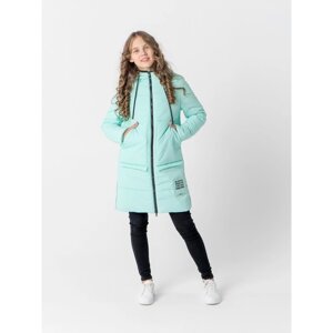 Пальто весеннее для девочки "Эмили", рост 128 см, цвет бирюзовый