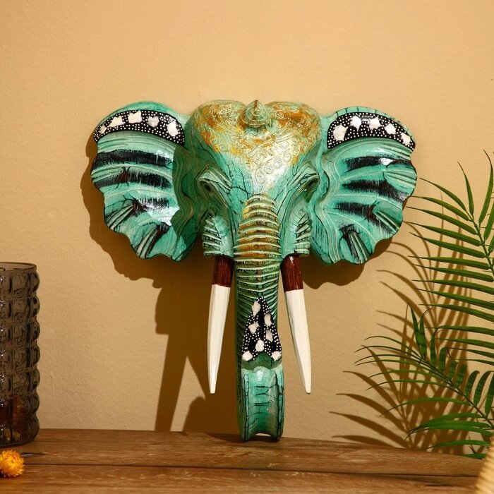 Панно настенное "Голова слона" албезия 40х12х40 см от компании Интернет-гипермаркет «MALL24» - фото 1