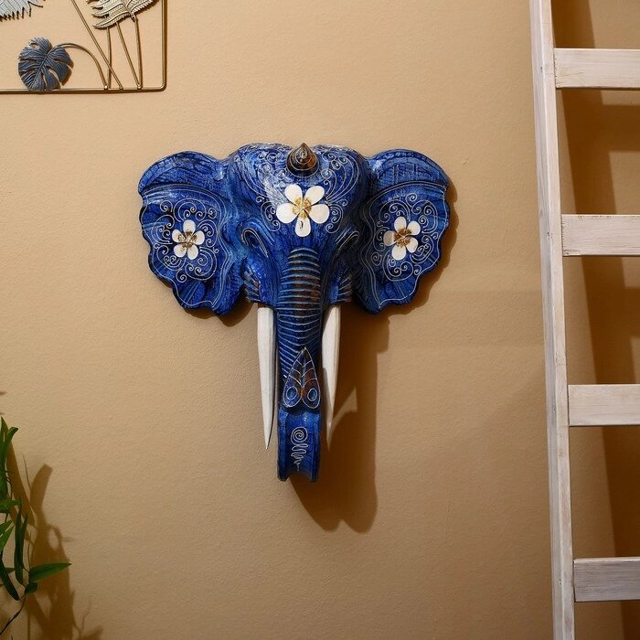Панно настенное "Голова слона" албезия 50х15х50 см от компании Интернет-гипермаркет «MALL24» - фото 1