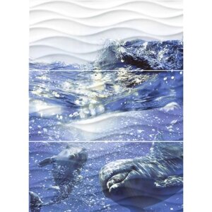 Панно Wave WA2T123D Дельфин (набор 3 шт. фиолетовое, 600х440 мм