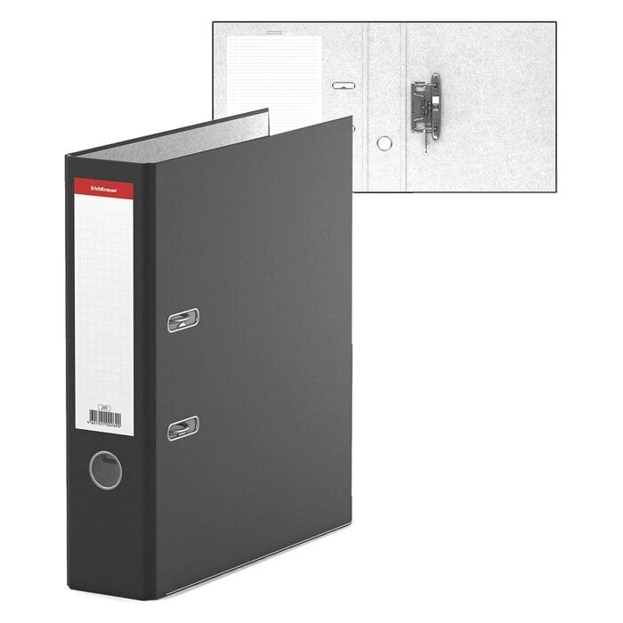 Папка-регистратор А4, 70 мм, "Стандарт", собранная, чёрная, этикетка на корешке, металлический кант, картон 2 от компании Интернет-гипермаркет «MALL24» - фото 1