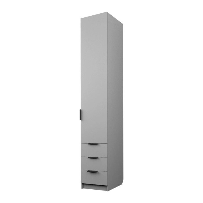 Пенал "Экон", 4005202300 мм, 3 ящика, полки, правый, цвет серый шагрень от компании Интернет-гипермаркет «MALL24» - фото 1