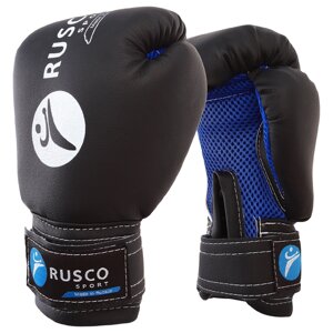 Перчатки боксерские RUSCO SPORT детские кож. зам. 4 Oz черные