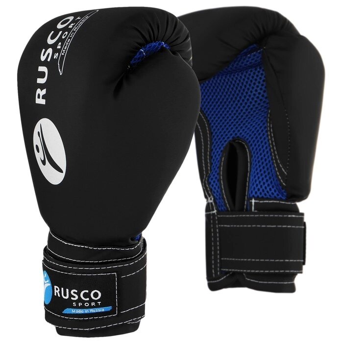 Перчатки боксерские RUSCO SPORT кож. зам.  8 Oz черные от компании Интернет-гипермаркет «MALL24» - фото 1