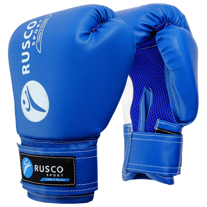 Перчатки боксерские RUSCO SPORT кож. зам.  8 Oz синие от компании Интернет-гипермаркет «MALL24» - фото 1