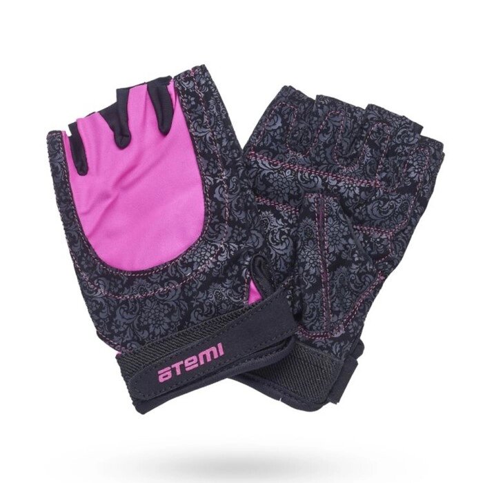 Перчатки для фитнеса Atemi AFG06PS, черно-розовые, размер S от компании Интернет-гипермаркет «MALL24» - фото 1