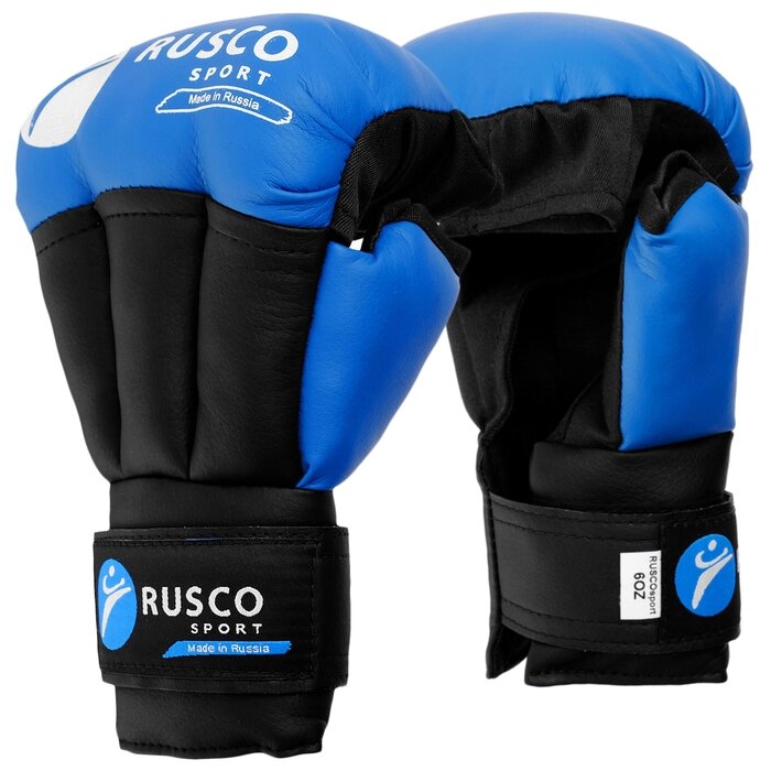 Перчатки для Рукопашного боя RUSCO SPORT 12 Oz цвет синий от компании Интернет-гипермаркет «MALL24» - фото 1