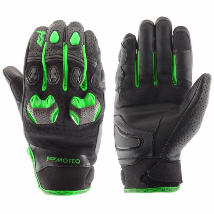 Перчатки кожаные Stinger флуоресцентно-зеленые, L от компании Интернет-гипермаркет «MALL24» - фото 1