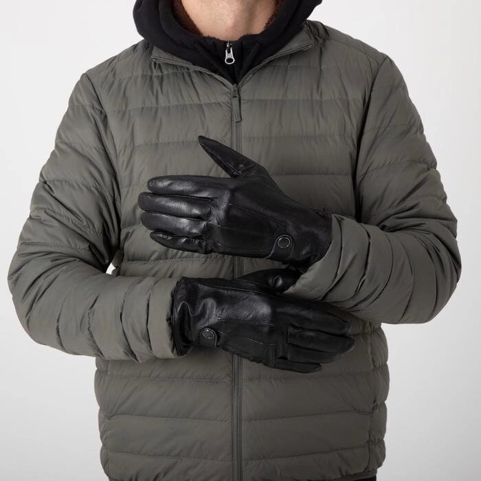 Перчатки мужские, размер 11, с утеплителем, цвет чёрный от компании Интернет-гипермаркет «MALL24» - фото 1