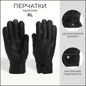 Перчатки мужские, размер XL, с утеплителем, цвет чёрный