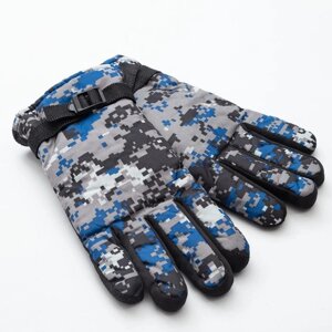 Перчатки зимние мужские MINAKU "Хаки", цв. голубой, р-р 8 (25 см)