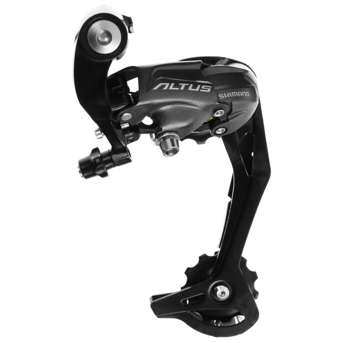 Переключатель задний Shimano Altus M370 SGS, 9 скоростей, цвет чёрный от компании Интернет-гипермаркет «MALL24» - фото 1