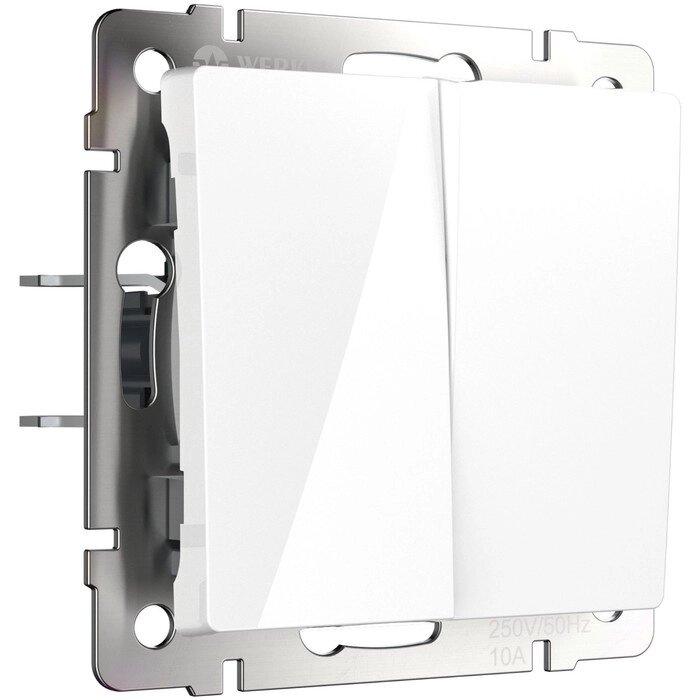 Перекрестный выключатель W1123001, двухклавишный, белый от компании Интернет-гипермаркет «MALL24» - фото 1