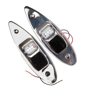 Огни ходовые Skipper 00195LD врезные, нержавеющая сталь, 12V, светодиод красный/зеленый