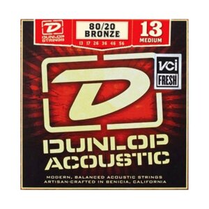 Струны для акустической гитары Dunlop DAB1356 бронза 80/20, Medium, 13-56