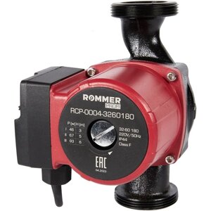 Насос циркуляционный ROMMER Profi 32/60-180, 93 Вт, напор 6 м, 4.1 л/мин, кабель 1.3 м