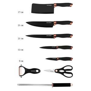 Набор ножей 9 предметов на подставке нержавеющая сталь