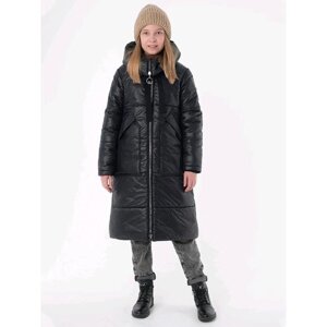 Пальто для девочек "Сандра", рост 134 см, цвет черный