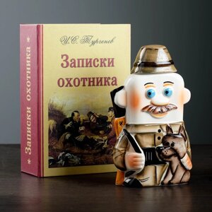 Штоф фарфоровый "Охотник", 0.35 л, в упаковке книге