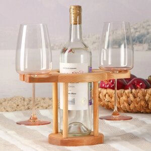 Столик-поднос для вина на 2 персоны Adelica, 25151,8 см, берёза